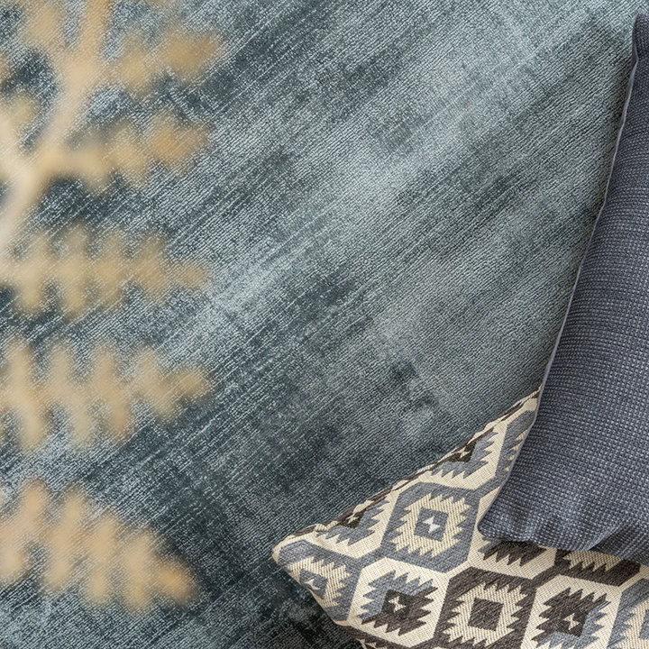 Rond viscose vloerkleed - Pearl Blauw/Groen | Een aanwinst!