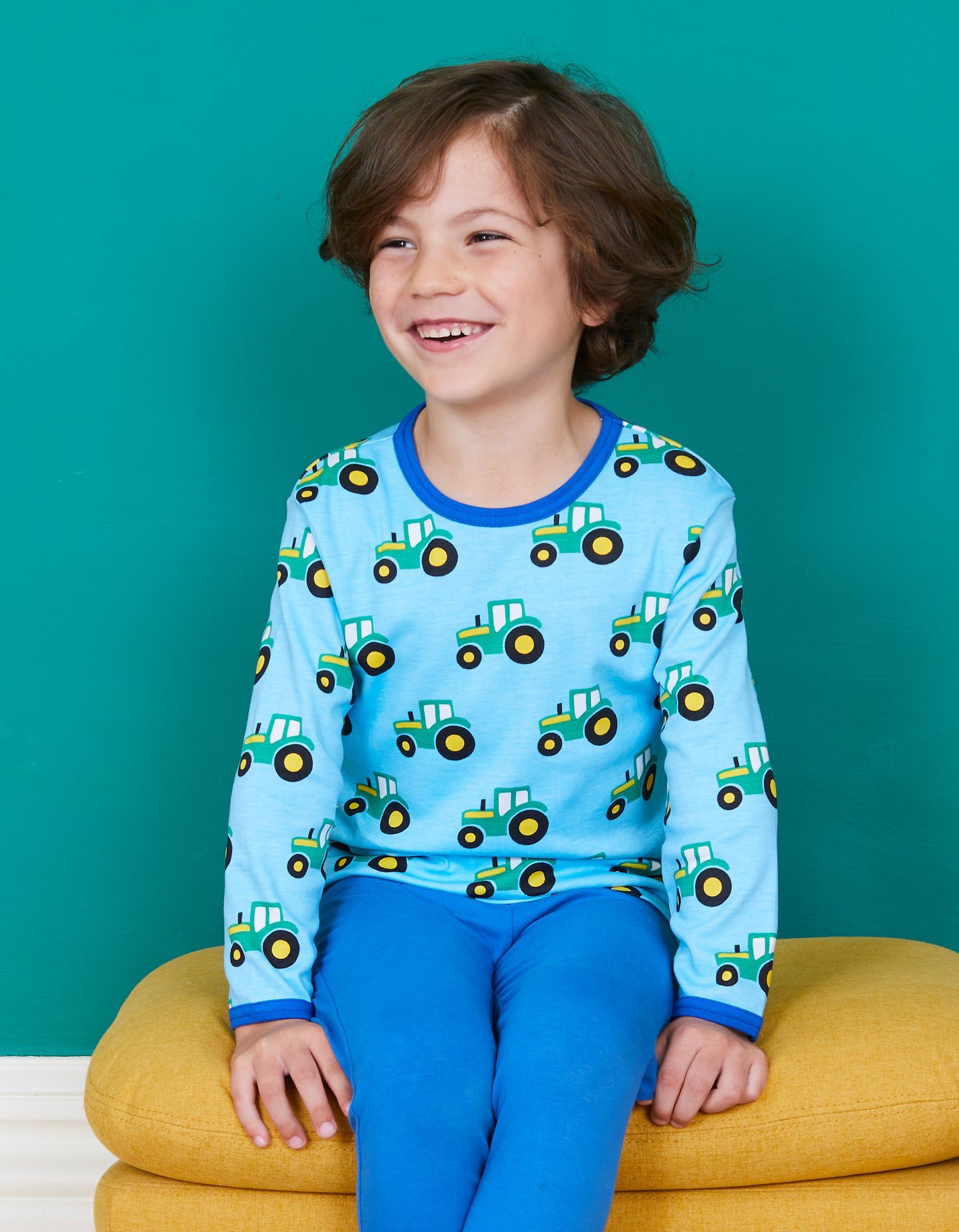 Toby Tiger Langarmshirt mit Traktor Print