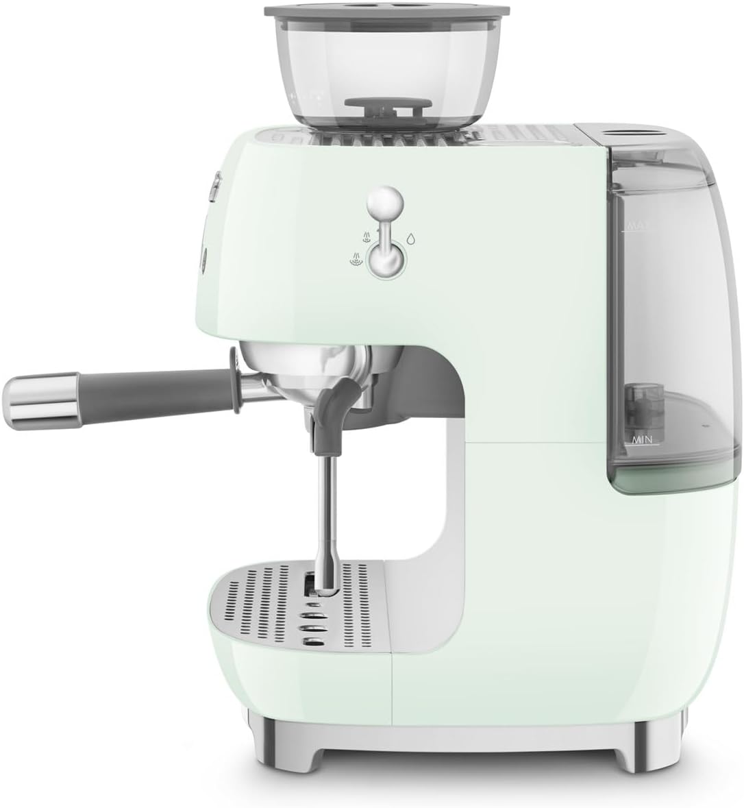 Smeg, Machine à Café Expresso Manuelle EGF03CREU, avec Broyeur à Grain Intégré, Thermoblock, 4 Niveaux de Température, Buse Vapeur et Manomètre, Réservoir 1 L, Dimensions Compactes, 1350W, Crème