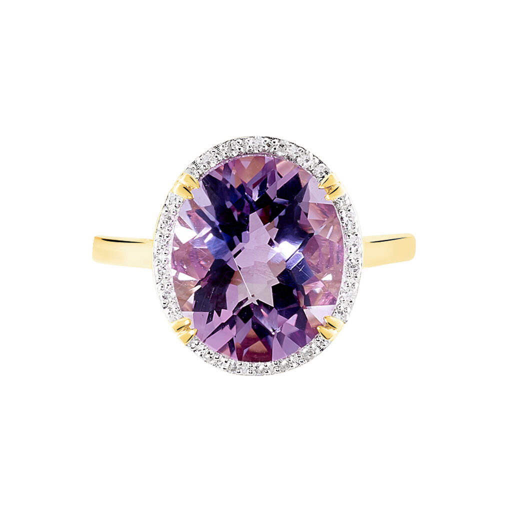 Bague Anna Or Jaune Amethyste Et Oxyde De Zirconium
