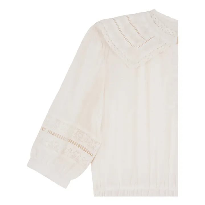 M.A.B.E. Robe Midi Coletta Brodée | Ecru
