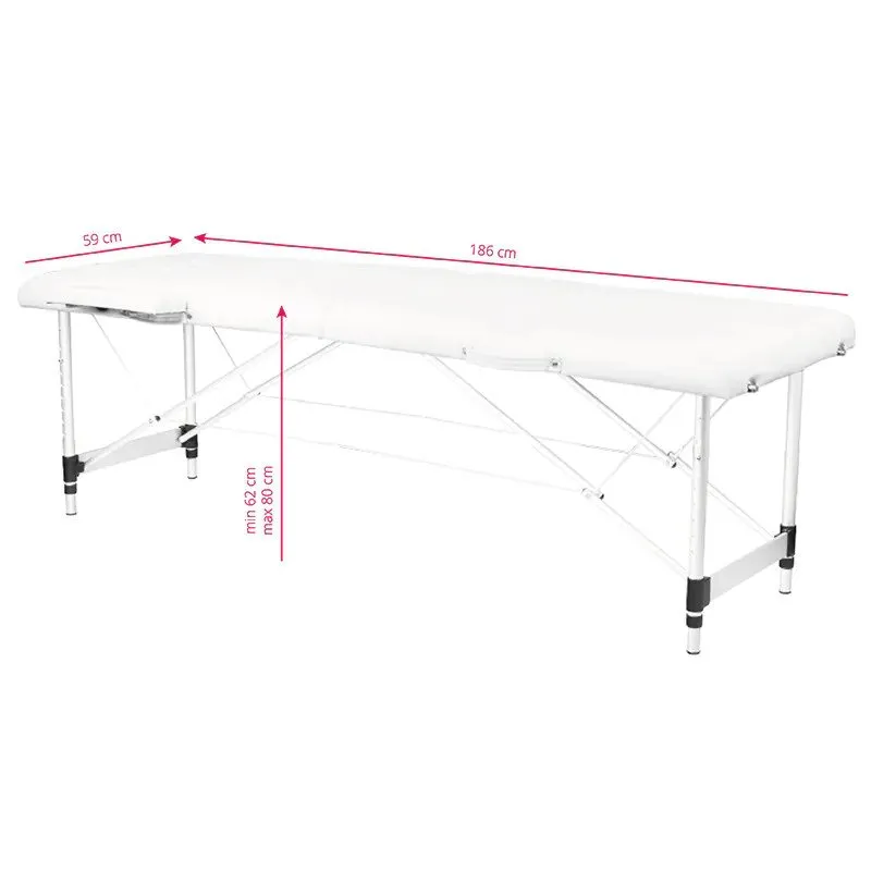 Activeshop sammenklappelig massagebriks 2-delt, aluminium, model Comfort Activ FIZJO, hvid