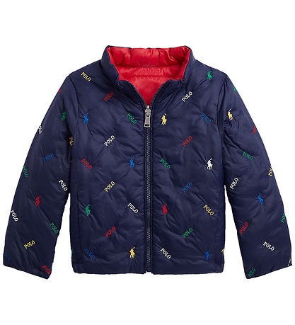 Polo Ralph Lauren Dynejakke - Vendbar - R?d/Navy m. Logoer