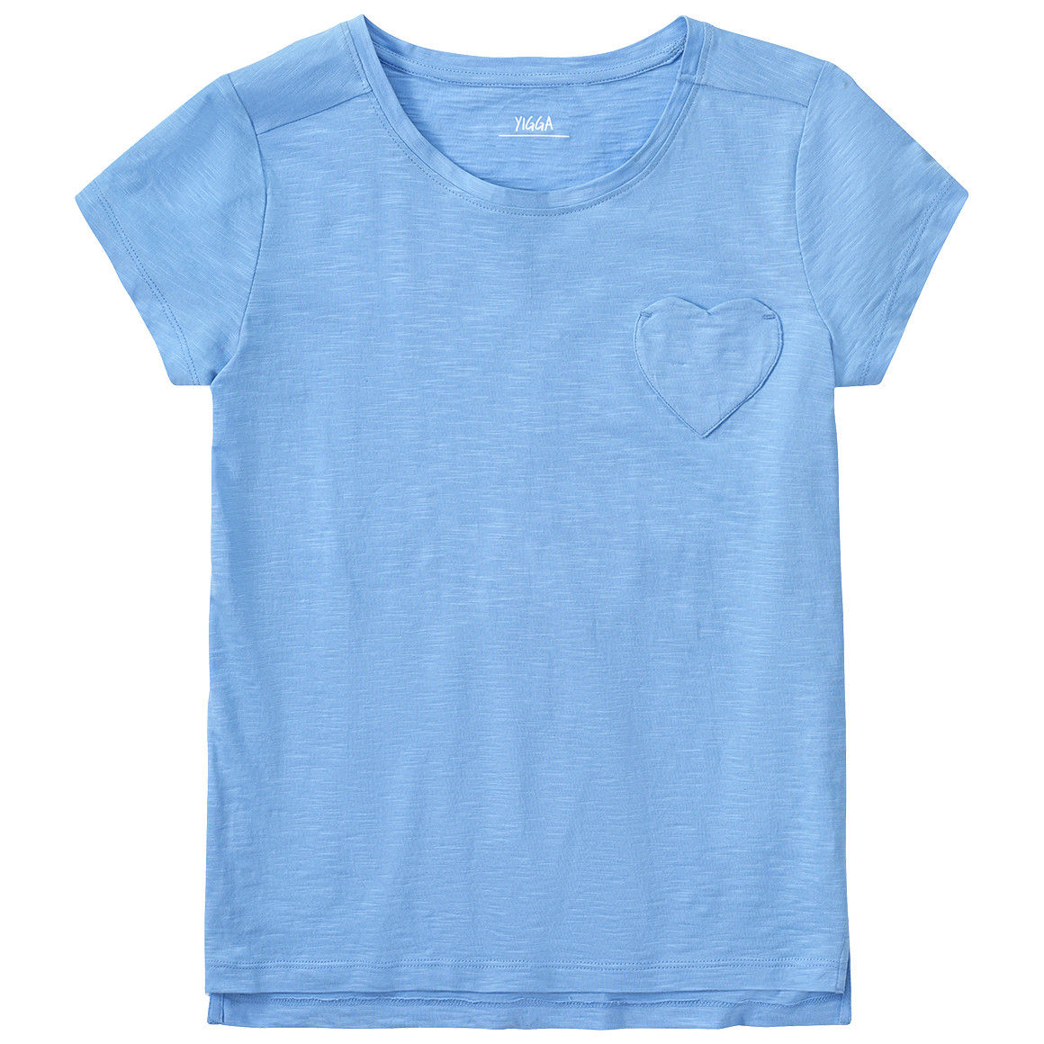 Yigga Mädchen T-Shirt mit Herz-Tasche hellblau