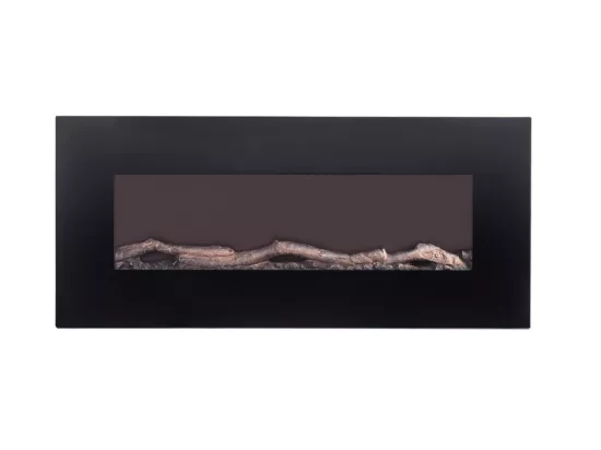 Cheminée électrique murale LALITA - L110 x P14 x H49 cm - Noire