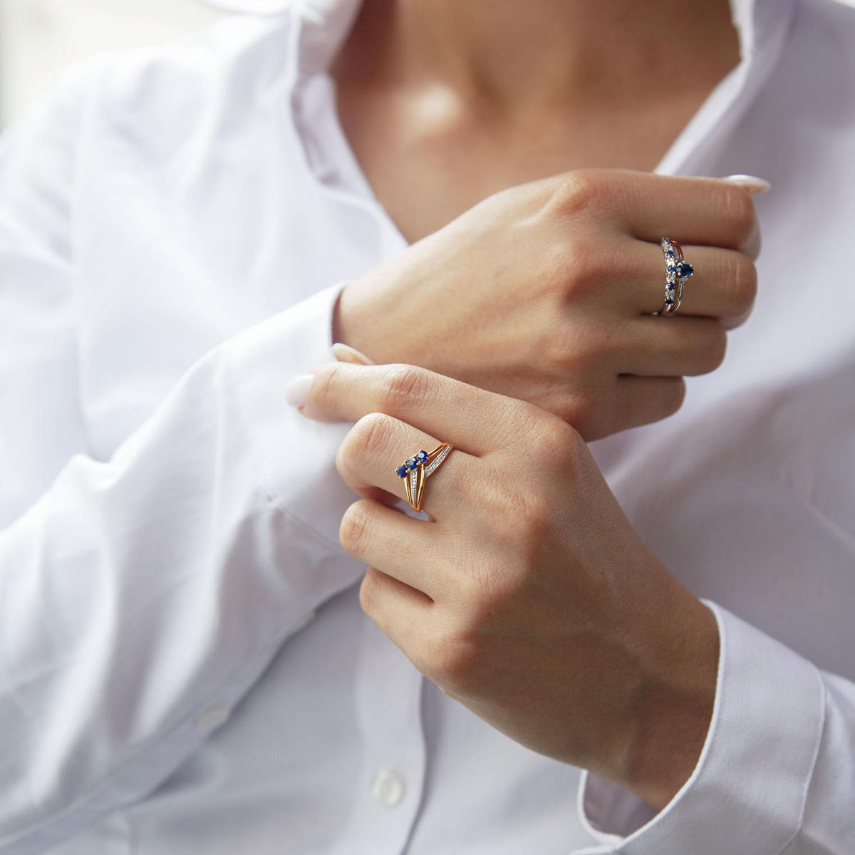 Bague argent 925 saphirs et diamants