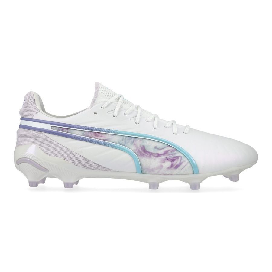 PUMA King Ultimate FG/AG Brilliance - Blanc/Noir/Spring Lavender Femme ÉDITION LIMITÉE