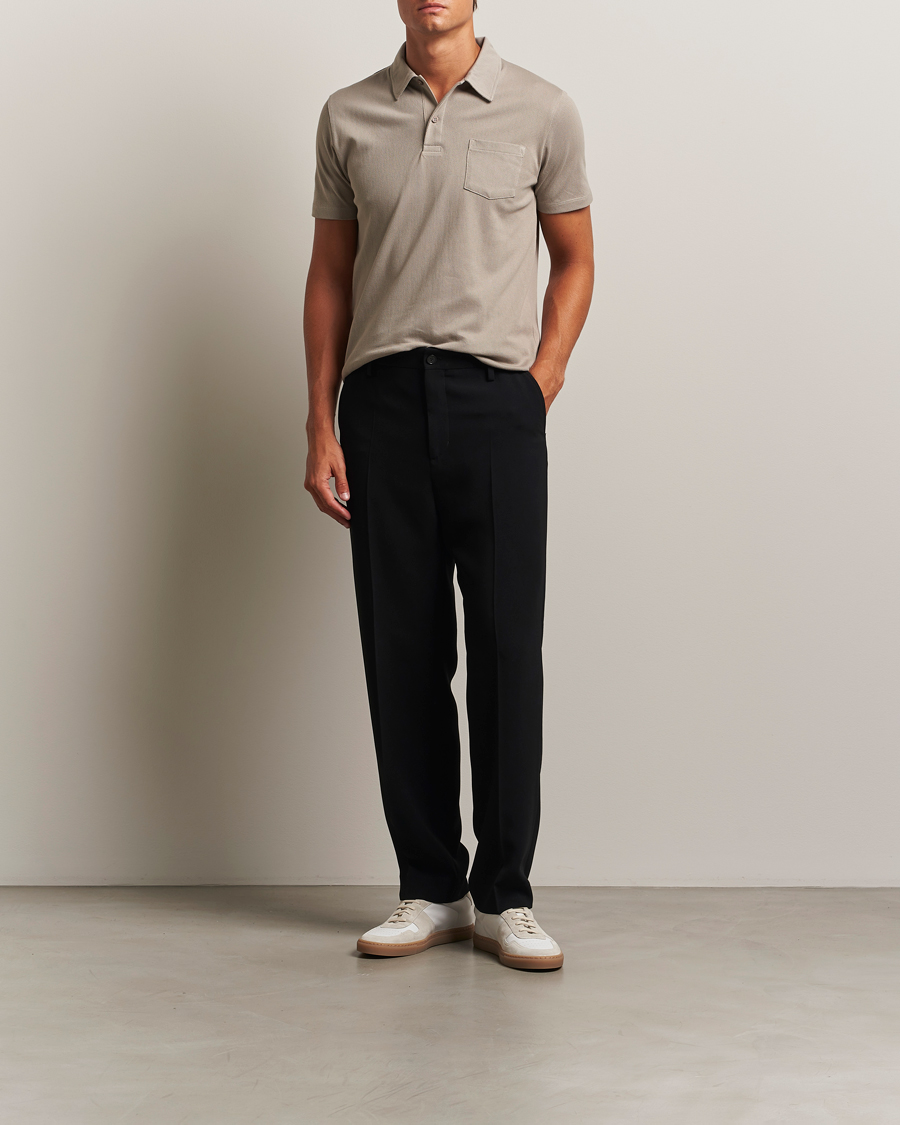 Sunspel Riviera Polo Shirt Fog