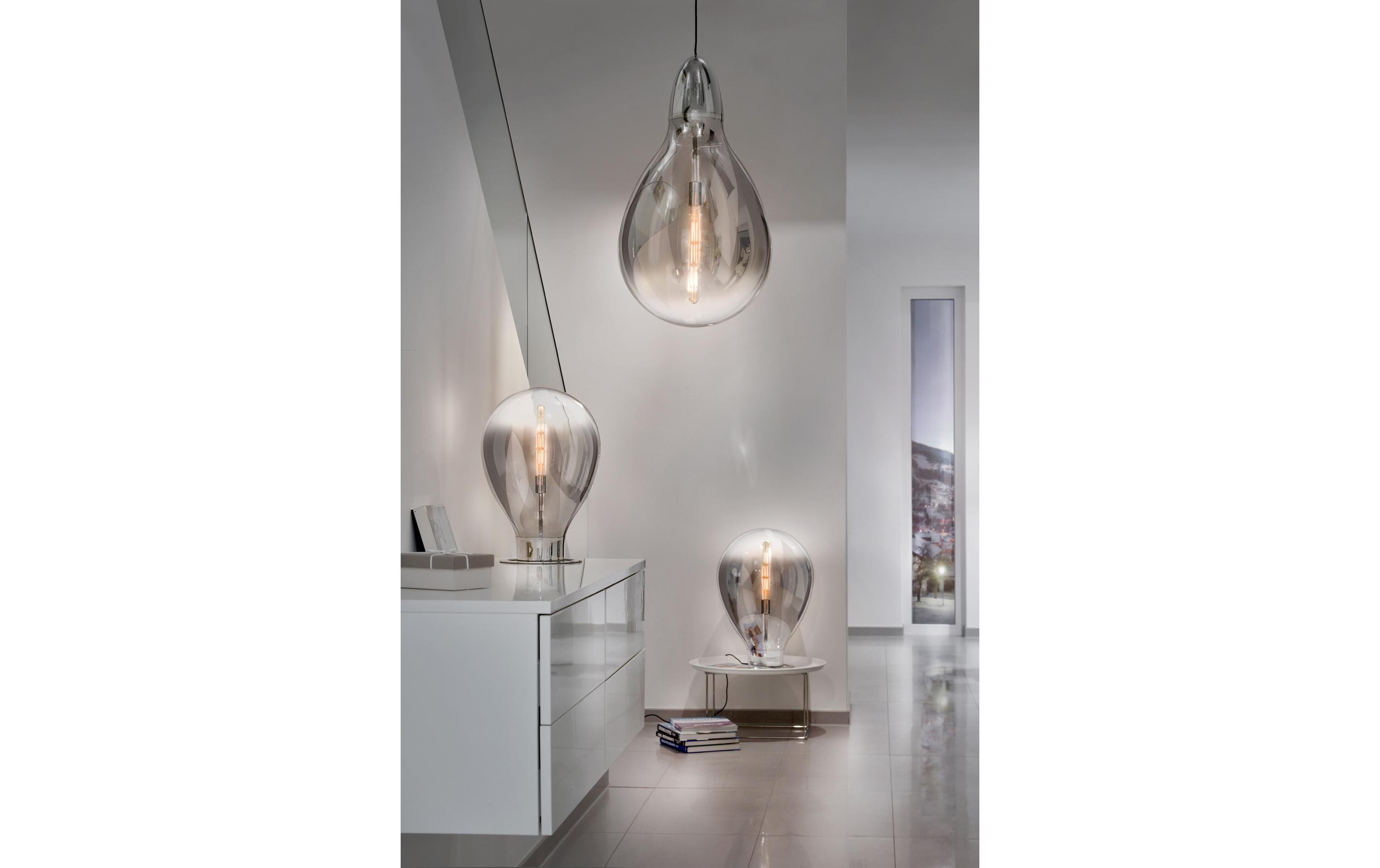 Tischleuchte Bolha 1x E27 44 cm, SmokeDimmbare Leuchte mit E27 Fassung
