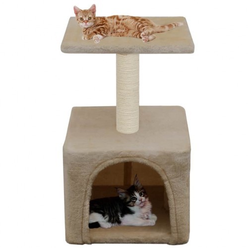 Poste arranhador bege para gatos
