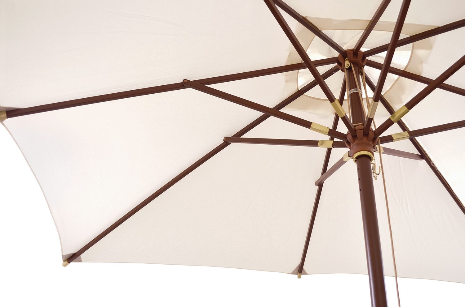 Vierkante parasol, 250 cm, wit, met windopening UPF 50