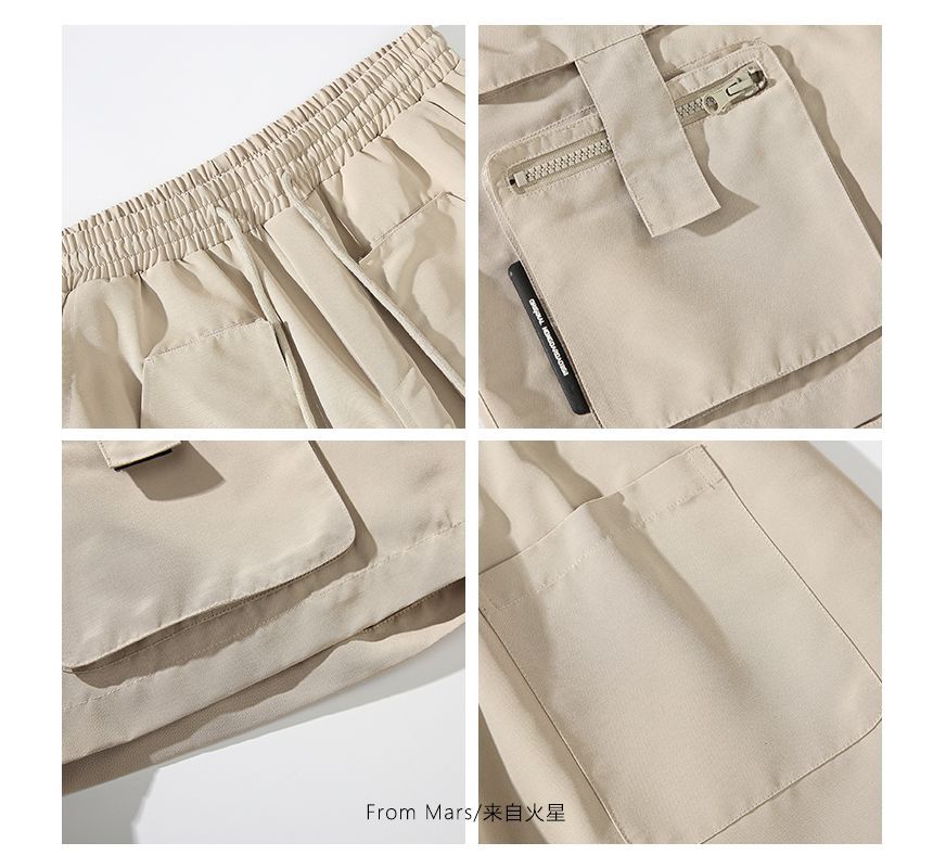 CHIC ERRO - Cargoshorts met trekkoord en effen taille, middelhoge taille