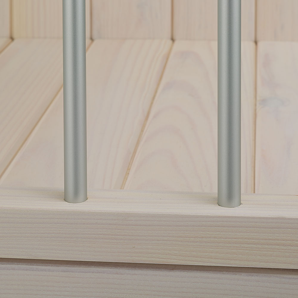 Niche d’intérieur pour chiens dog fort, bois fsc, barres aluminium, fermeture de sécurité