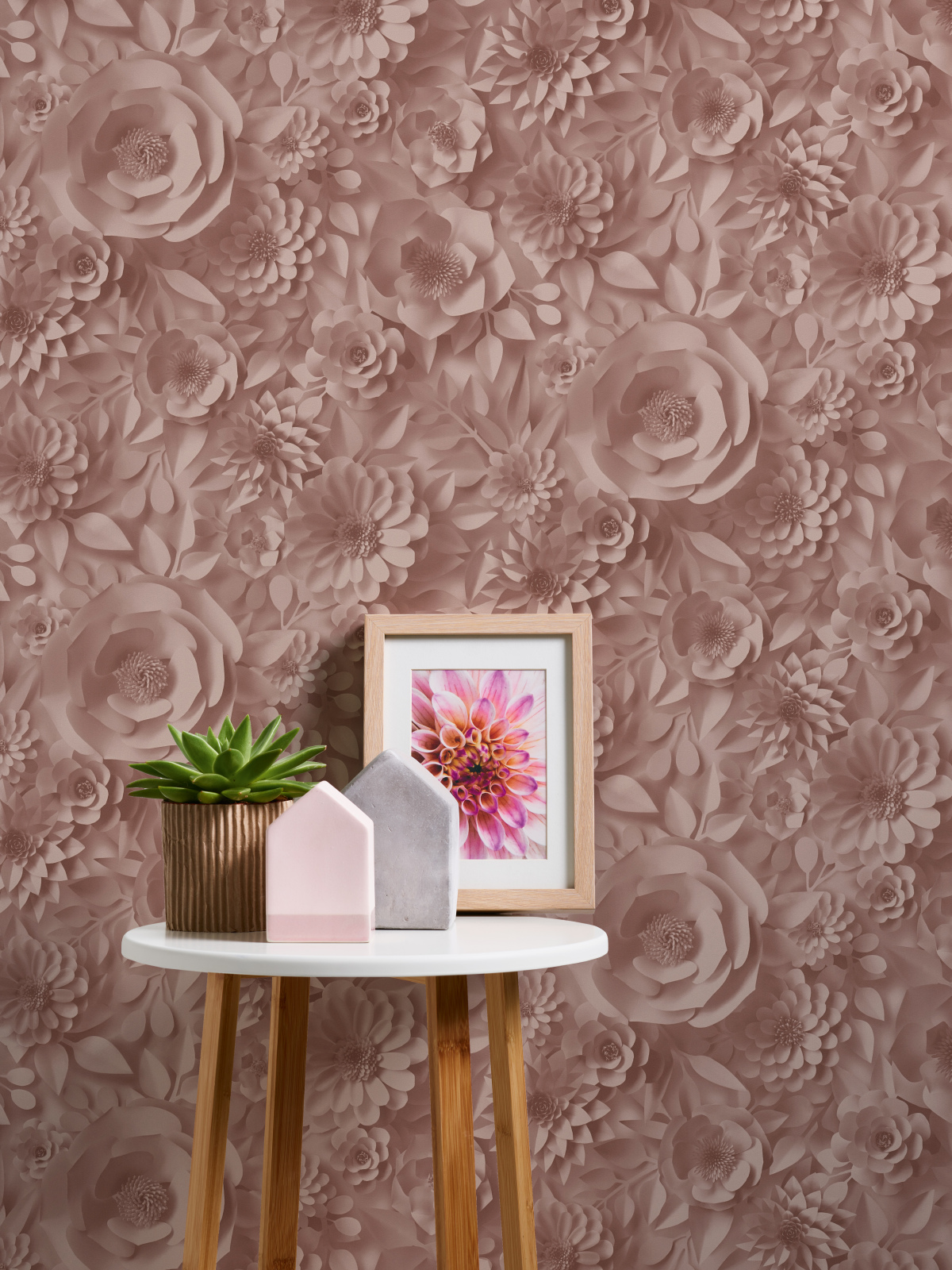 Vliestapete 3D PINTWALLS - Floral - rosa-weiß - 10 Meter