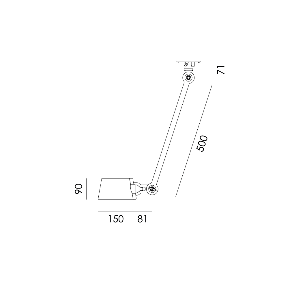 Plafondlamp Bolt 1 arm sidefit install pure white
