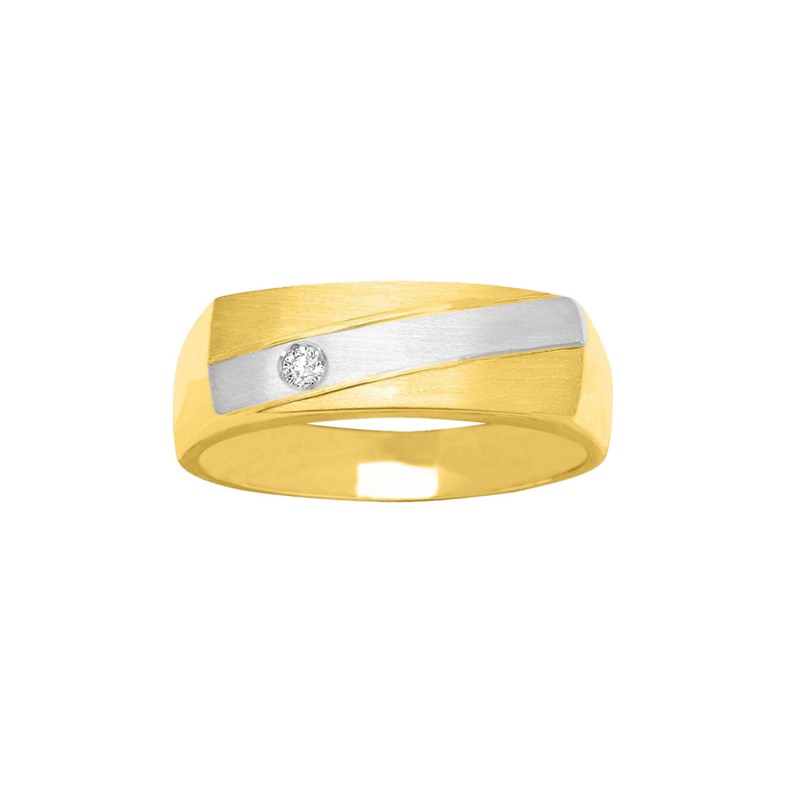 Chevalière homme - Or 18 Carats - Diamant 0,04 Carats