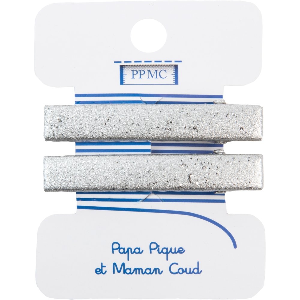 Barrette Croco Moyenne Argenté Cr046