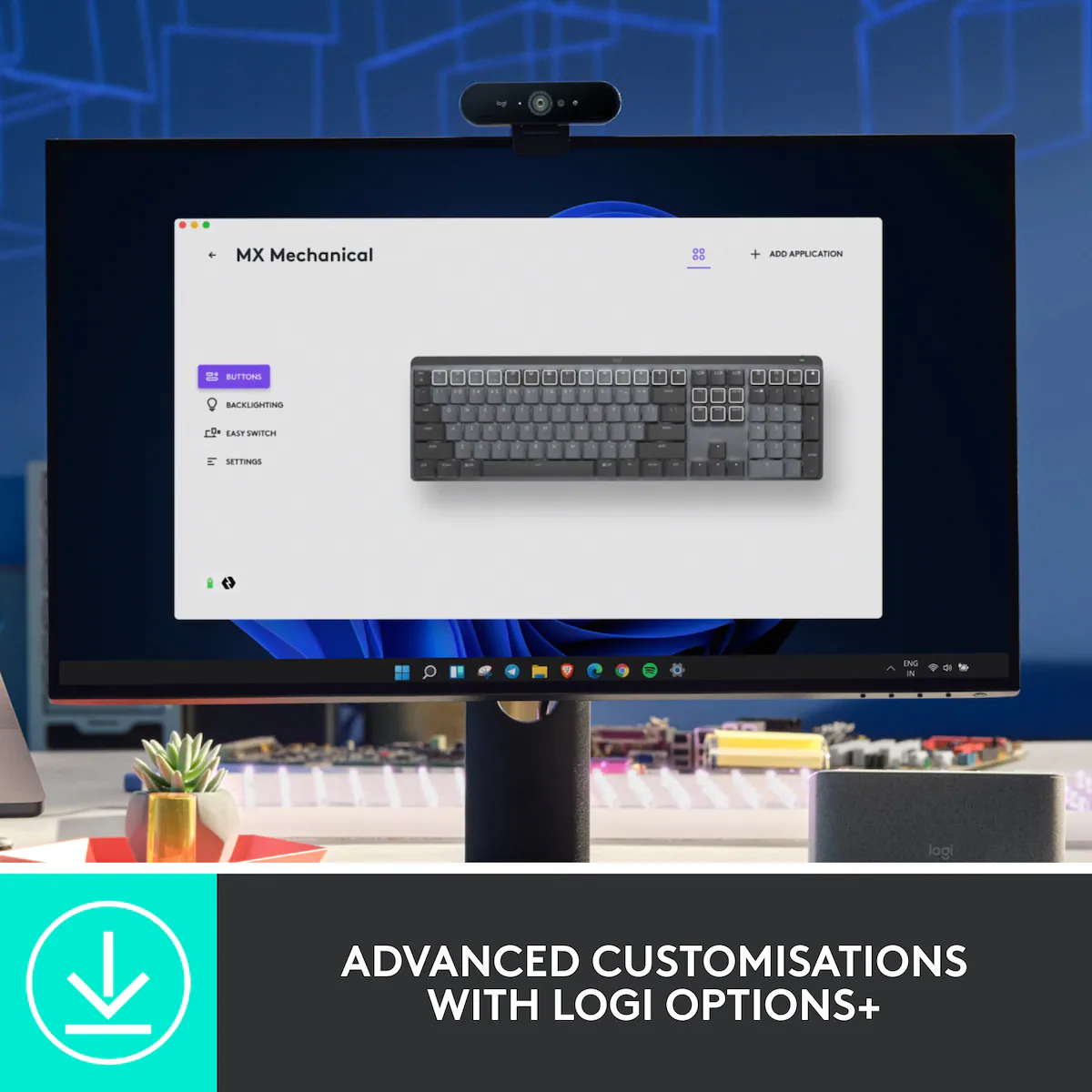 Logitech MX Mechanical trådløst tastatur (grafitt)
