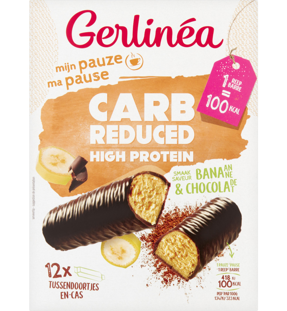 Gerlinéa Carb Reduced – High Protein Repen Banaan Chocolade (372 gr)