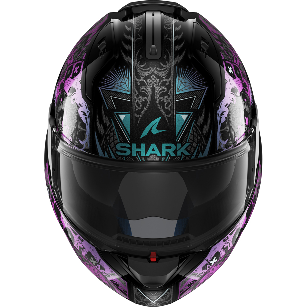 Shark - Casque Evo-ES K-Rozen Noir Brillant / Violet / Bleu