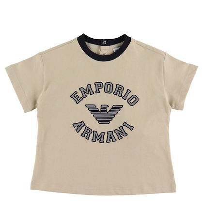 Emporio Armani T-shirt - Oxford Tan m. Sort/Gr?