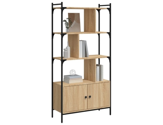 VIDAXL - Bibliothèque avec portes chêne sonoma 76,5x30x154,5 cm
