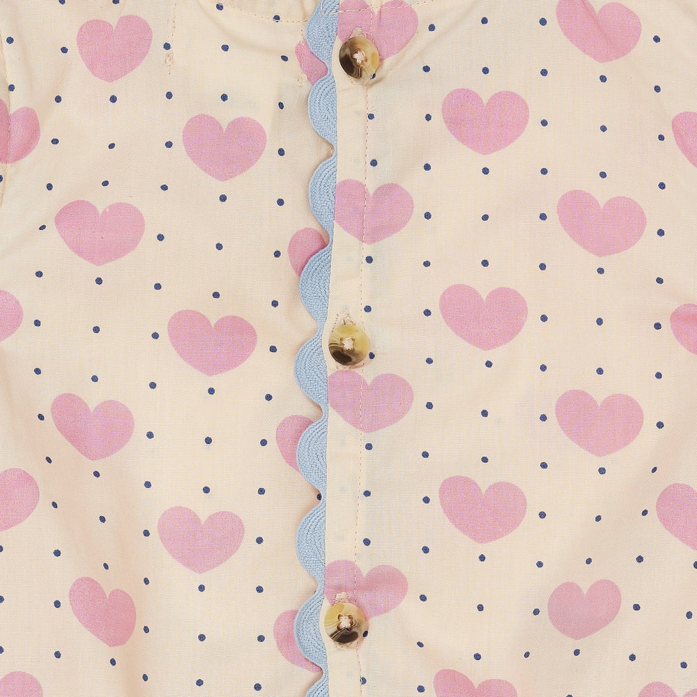 Køb COPENHAGEN COLORS Heart Aop Heart & Dots Top