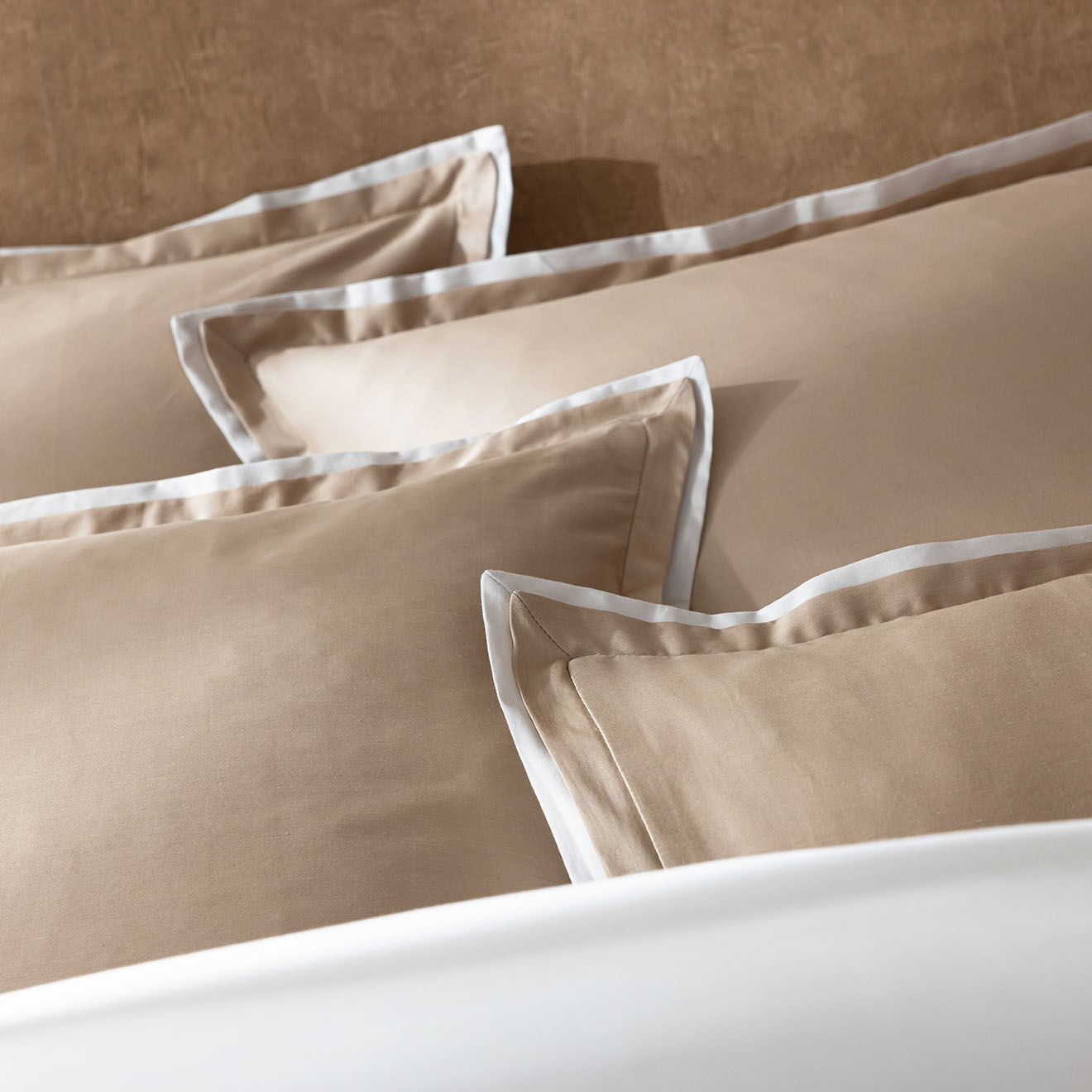Perle de Coton Taie d'oreiller en Satin de Coton Bryant ivoire