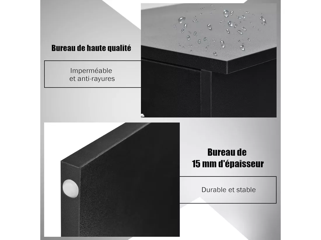 Bureau Informatique Bureau d’Ordinateur en MDF avec Tiroir et 2 Compartiments de Rangement pour Bureau,Chambre 108 x 39,5 x 82CM