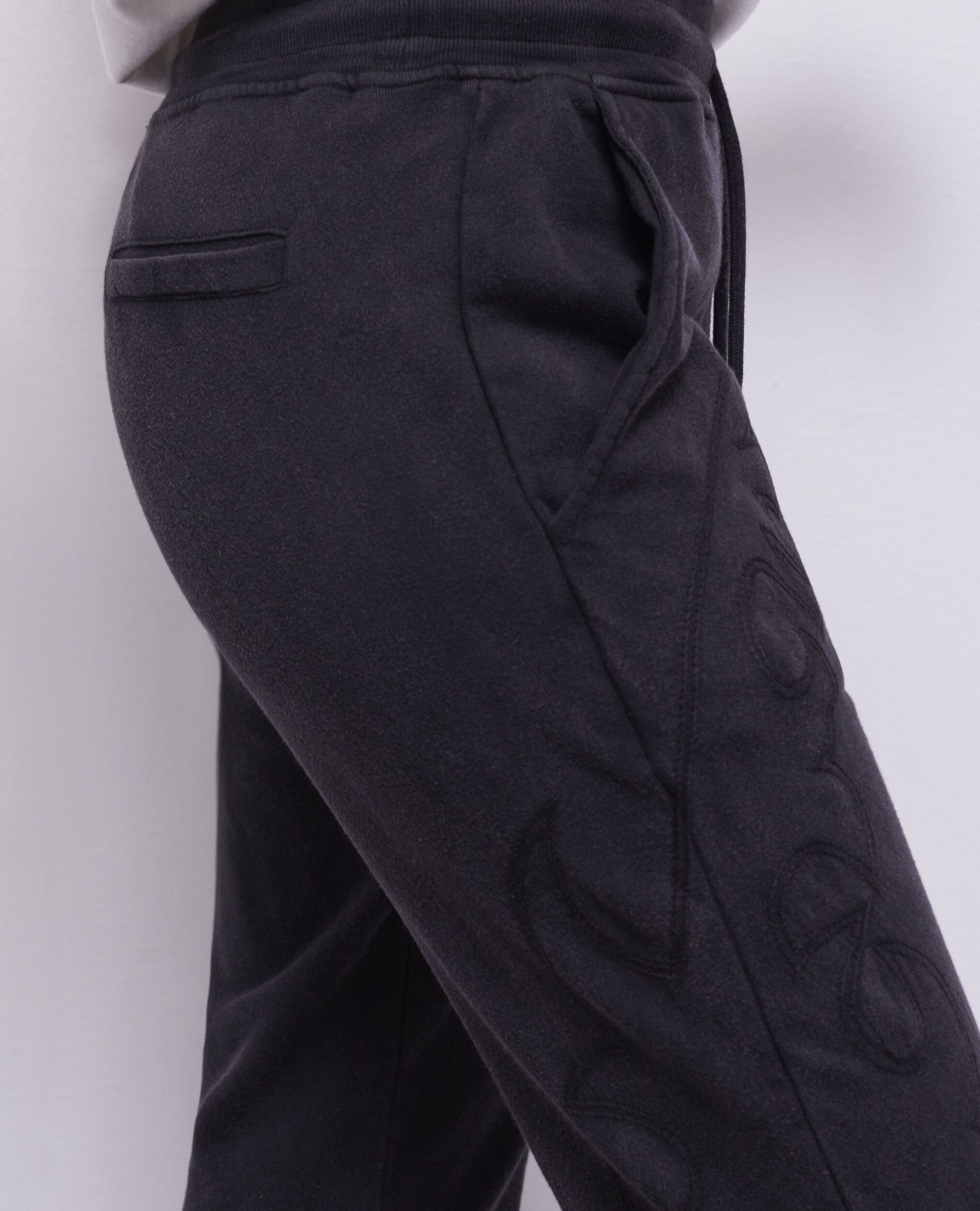 Jogging noir avec broderie Western