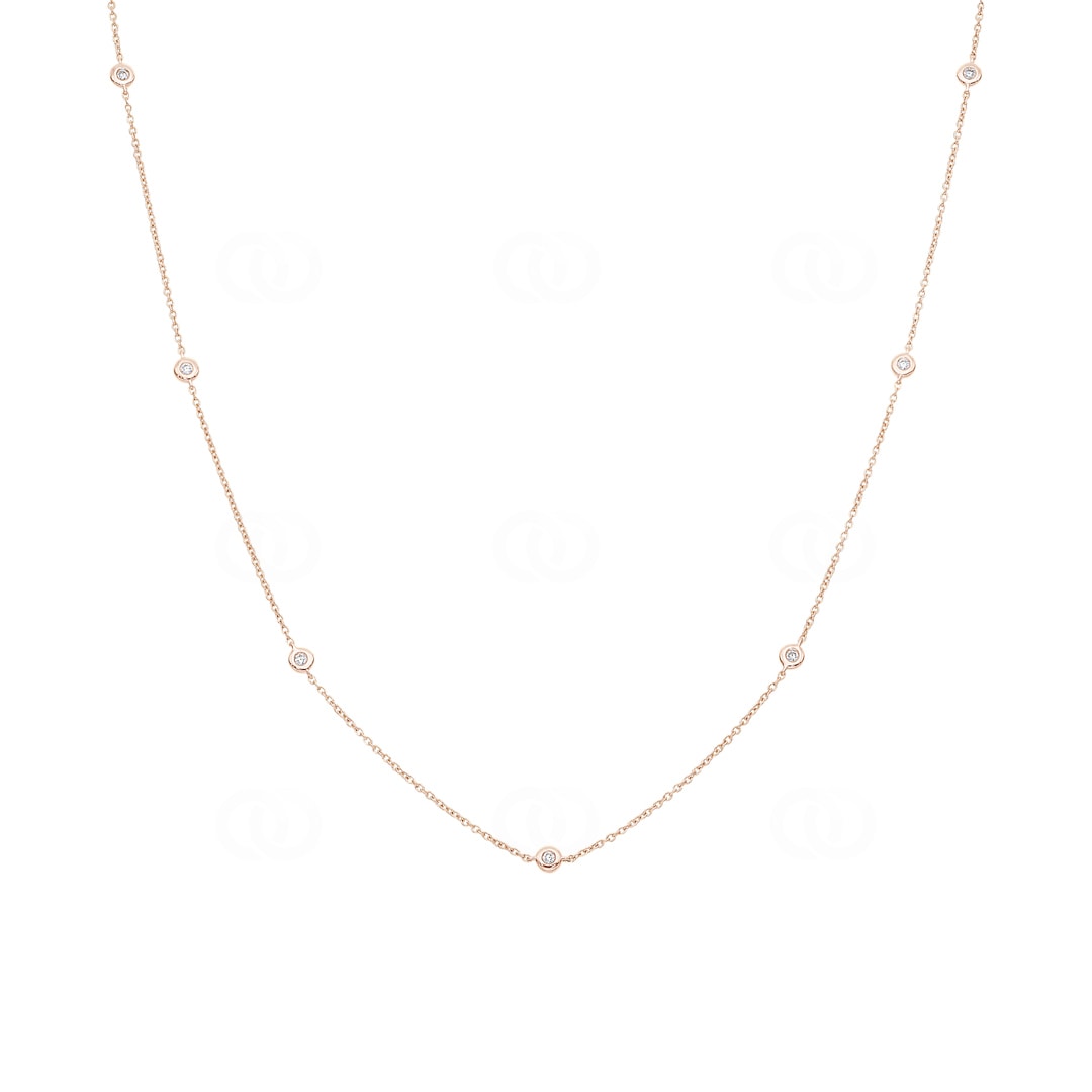 Collier 750/18 K Roségold mit Diamanten 0.08 ct H/Si