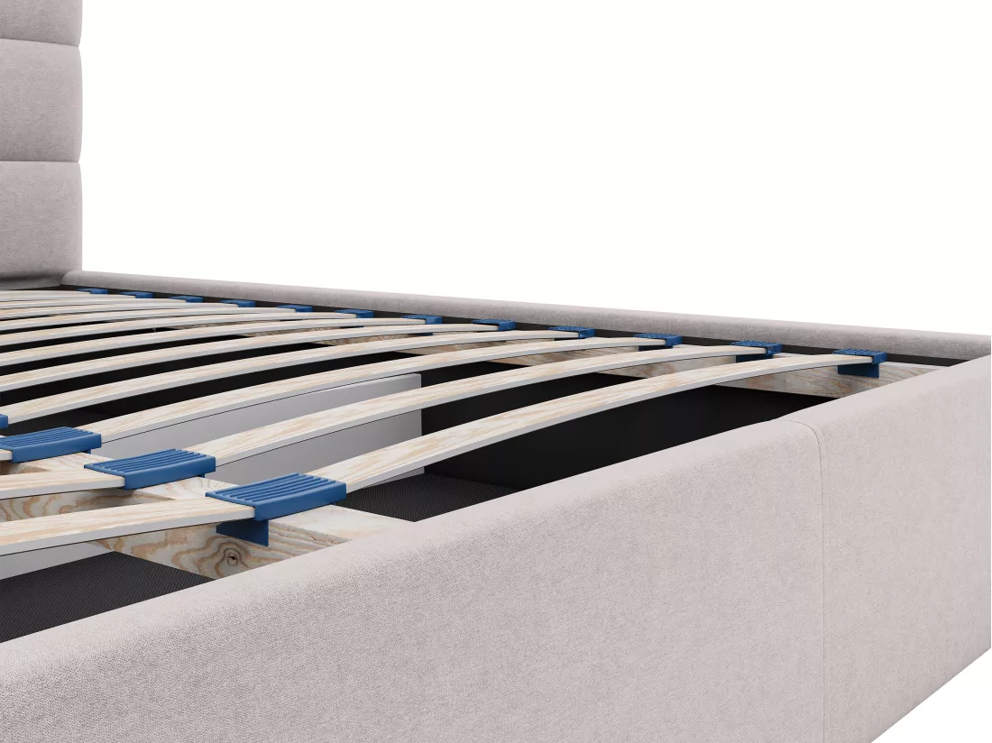 Lit coffre 200 x 200 cm - Tissu - Beige + Matelas - ELIAVA de Pascal Morabito