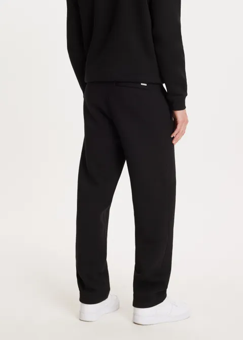 Brushed straight broek zwart (ZWART)