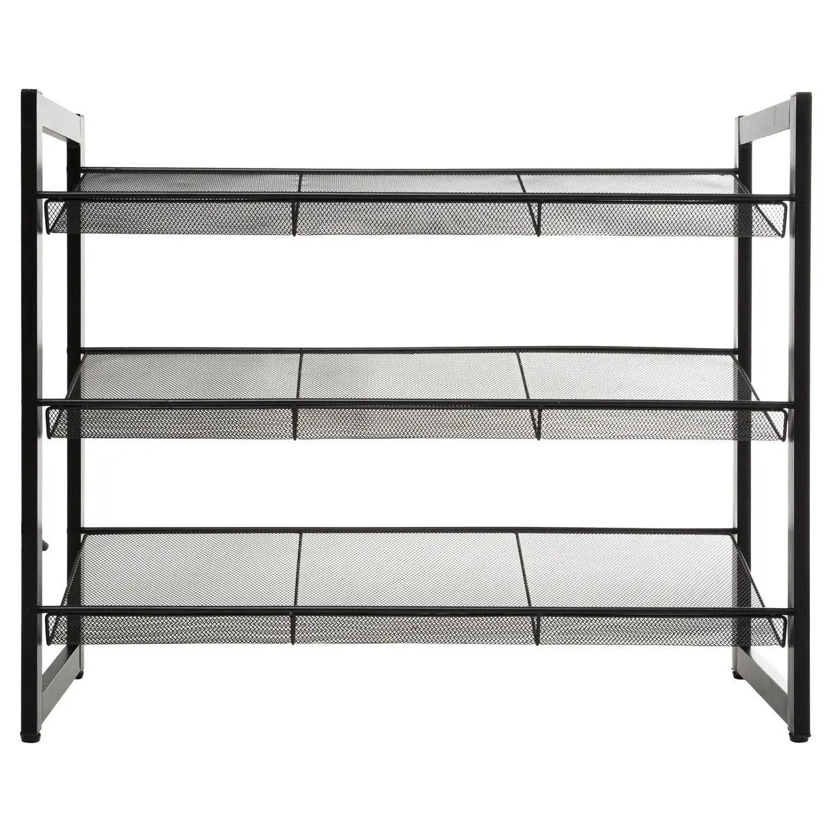 5Five Schoenenrek - 9 paar schoenen - zwart - metaal - 72 x 62 cm