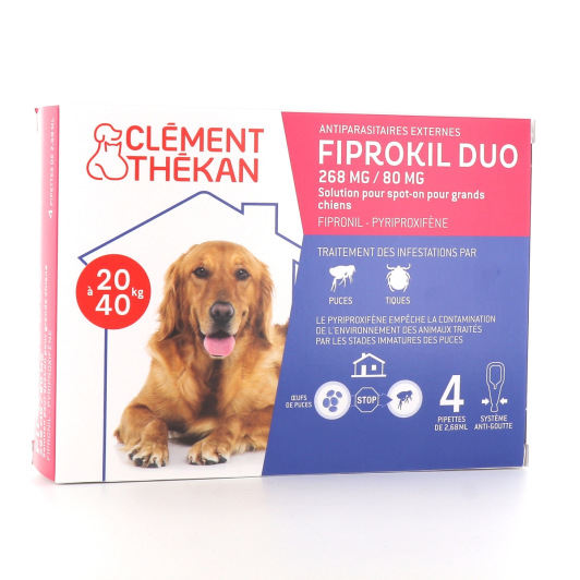 Spot-on antiparasitaire pour chien Fiprokil Duo