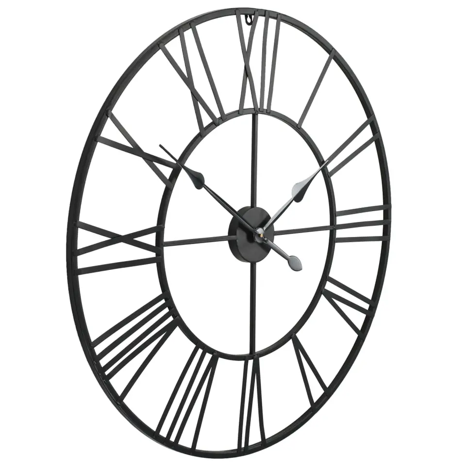 vidaXL - Wandklok - Zwart - Metaal