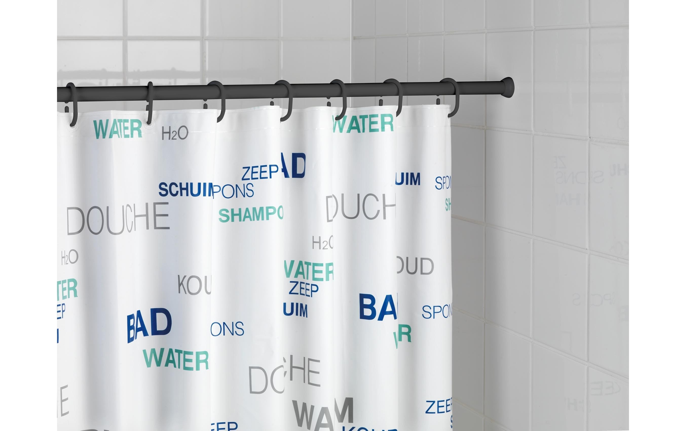 Duschvorhangstange 70 x 115 cm, SchwarzTeleskop-Duschstange