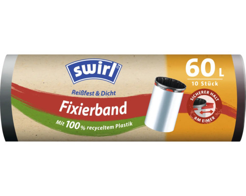 Swirl afvalzakken met bevestigingstape, 60 l, 10 stuks