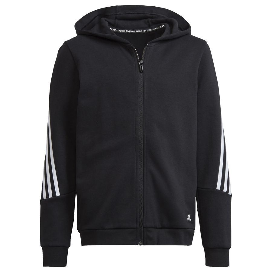 adidas Sweat à Capuche Future Icons 3-Stripes Full Zip - Noir/Blanc Enfant