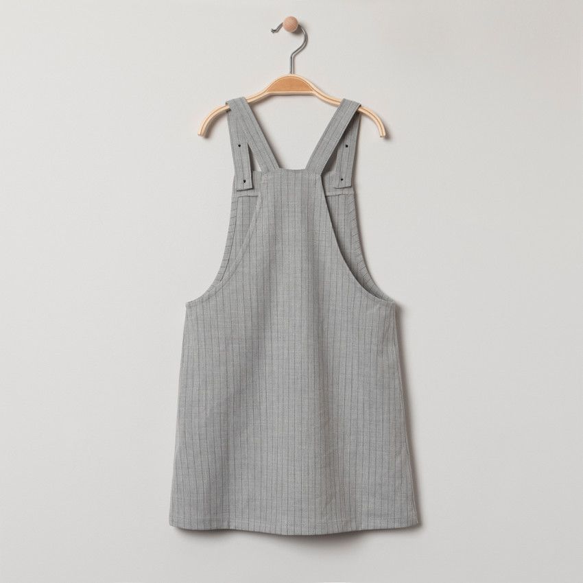 Robe salopette à poche kangourou - Gris clair