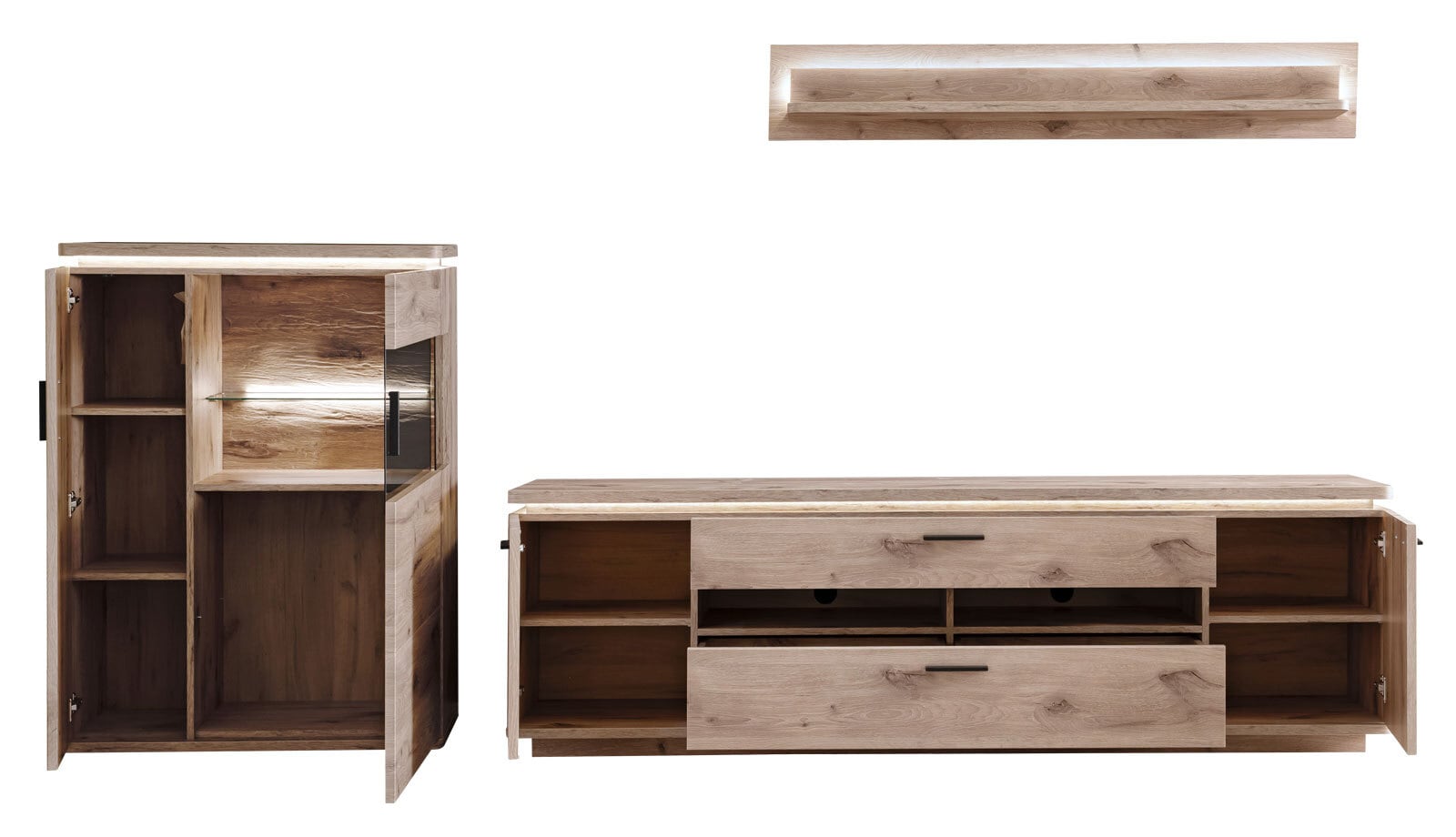 CASAVANTI Wohnwand MODENA I 3-teilig braun