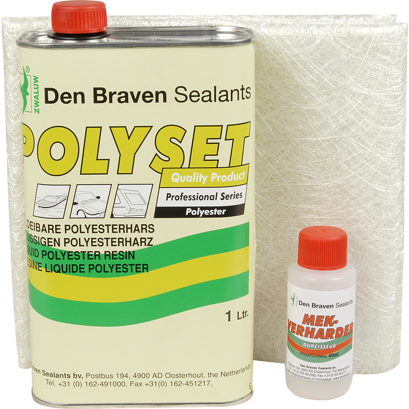 Zwaluw polyester reparatieset 1KG 125x38cm