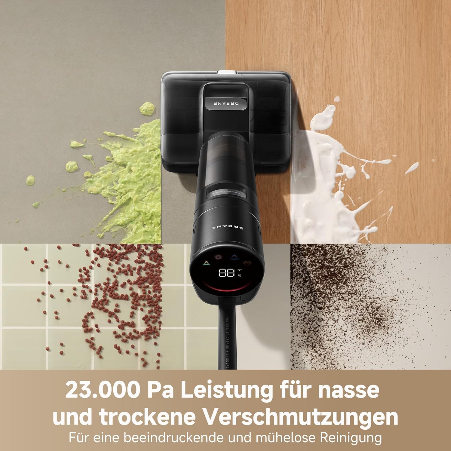 dreame H15 Pro FoamWash Nass- und Trockensauger, gezieltes FoamWash, intell. Dosierung, KI-Roboterarm 2.0, TangleCut 2.0, intell. Bürstenreinigung bei 100 °C, intell. Trocknung