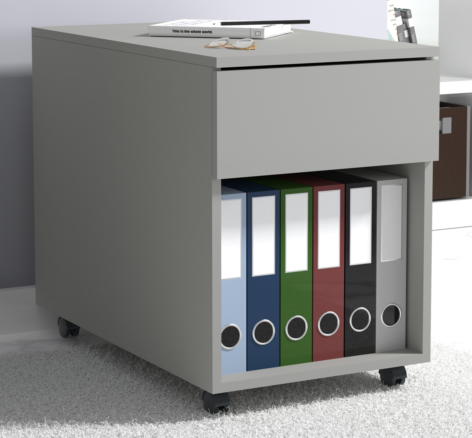 Rollcontainer DALOSA - grau - Schubkasten - 39x70 cm