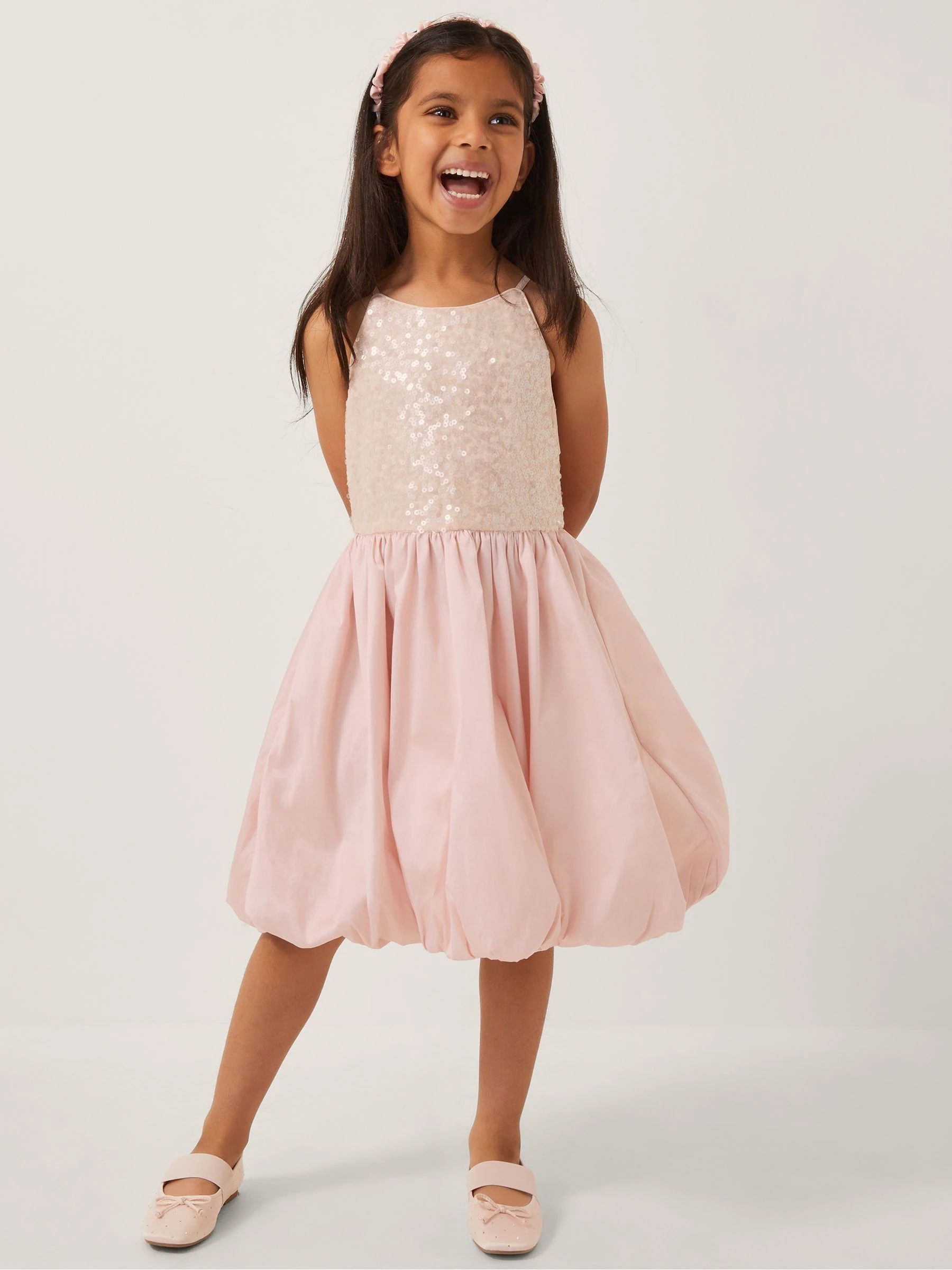 Monsoon Sequin Bubble Hem Party Dress