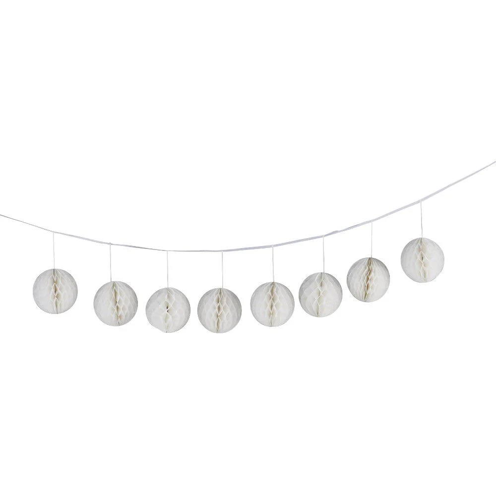 Guirlande boule en papier blanc