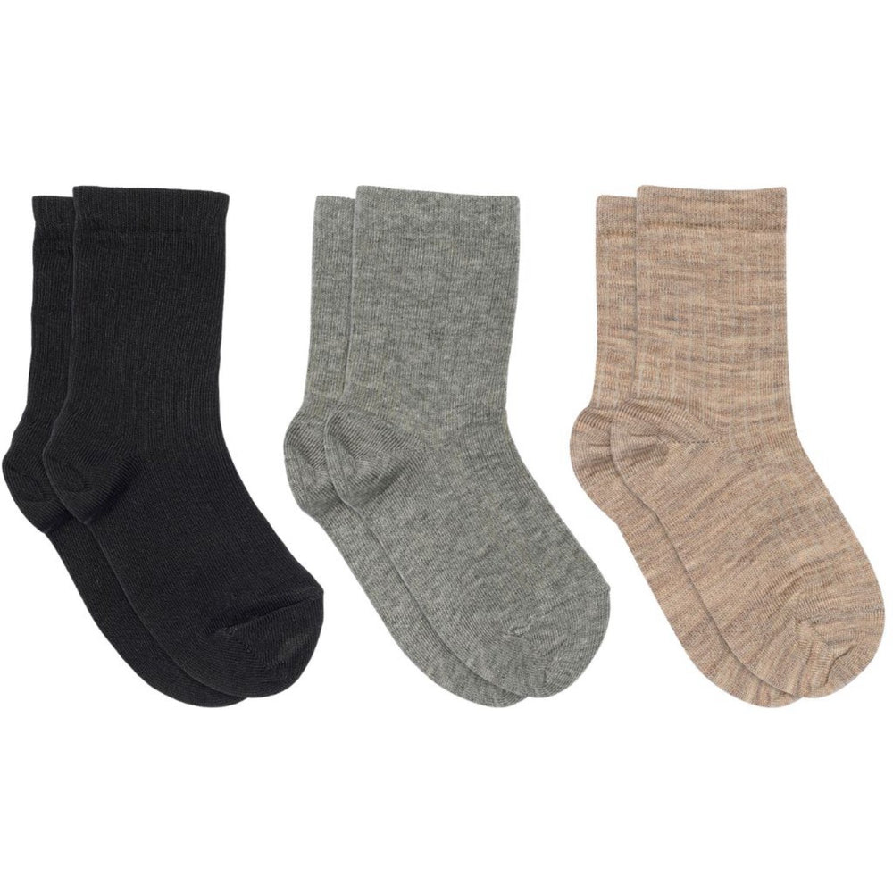 Køb Mp Danmark Black Bomuld Rib Strømper - 3-pack