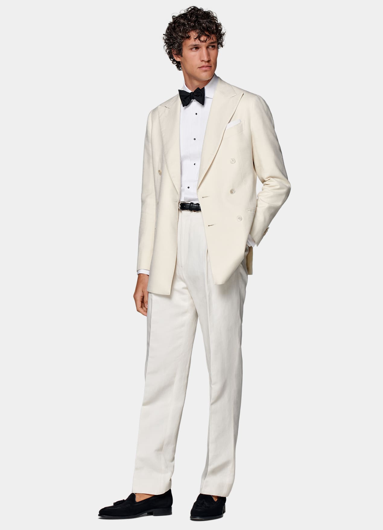 Veste de smoking Havana coupe Tailored blanc cassé