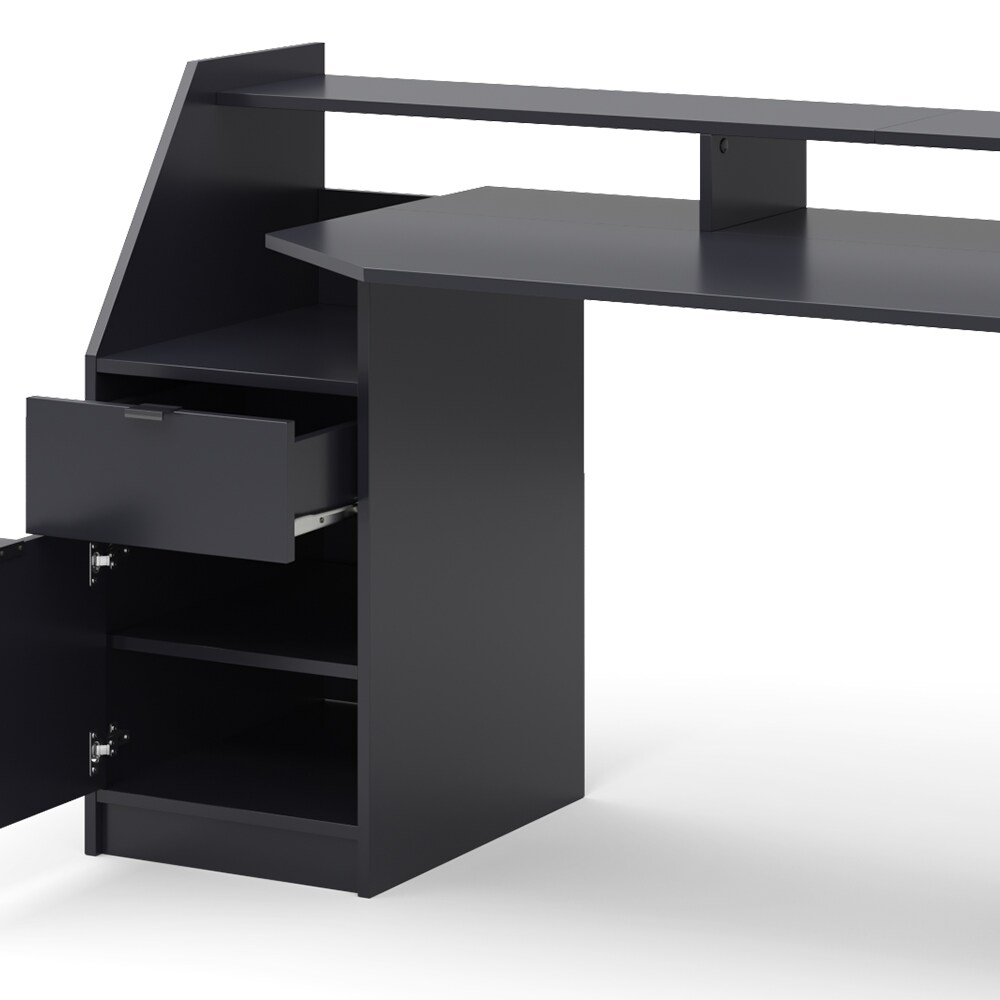 Vicco Computertisch Joel Groß PC-Tisch Schwarz Gamingtisch Schreibtisch Büromöbel