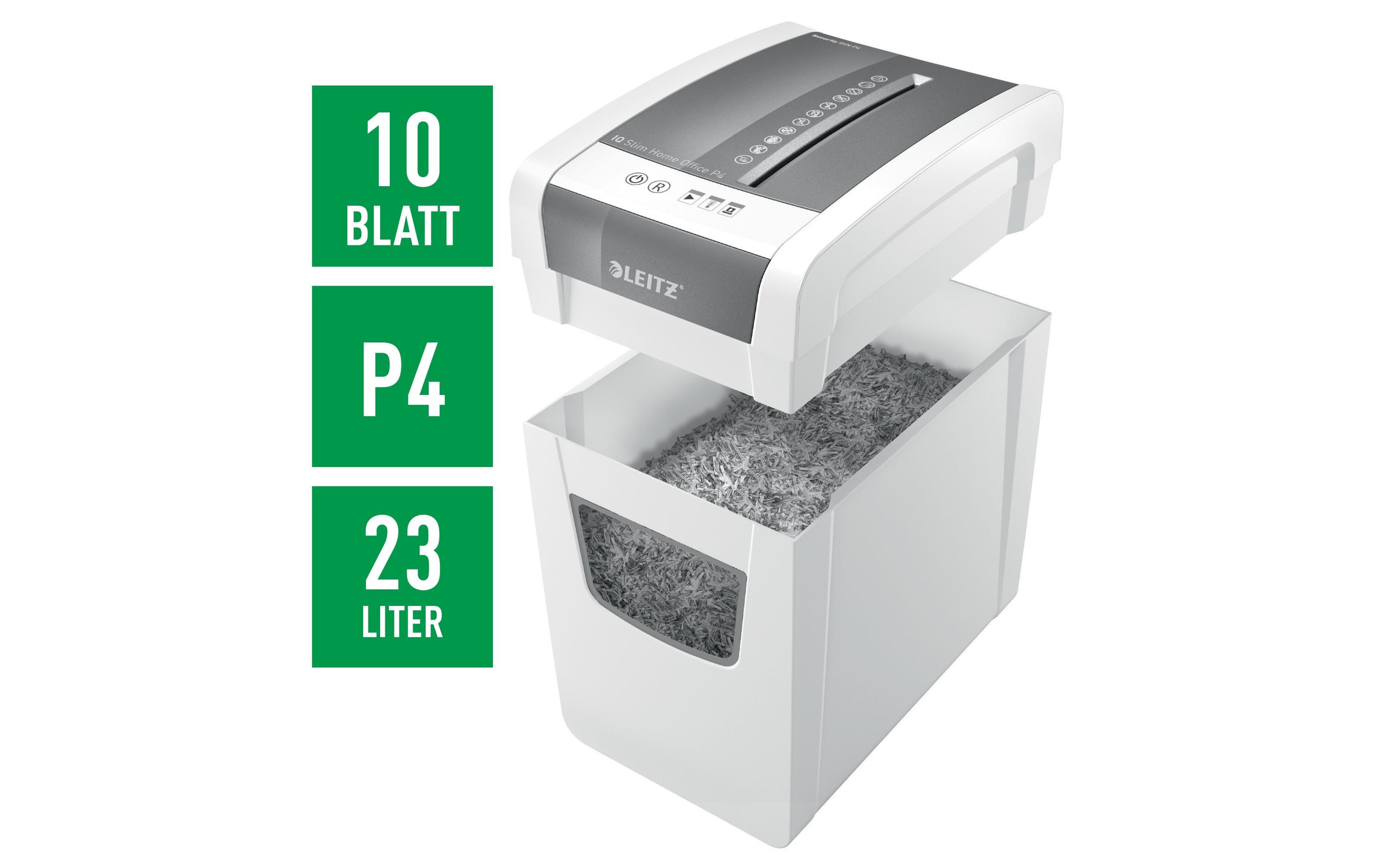 Aktenvernichter IQ Slim Office P-4, 10 Blatt<br>Manueller Dokumentenvernichter mit Partikelschnitt für die sichere Vernichtung vertraulicher Unterlagen